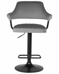 Стул барный DOBRIN CHARLY BLACK (серый велюр (MJ9-75))