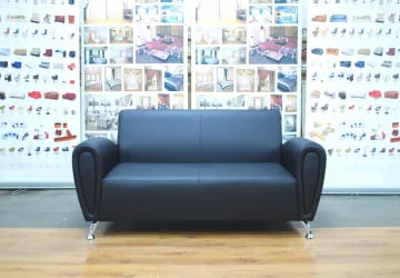 Диван офисный двойной Клерк 11 черный Ecotex 3001