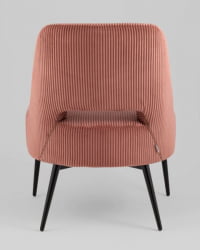 Кресло лаунж Бостон велюр рельефный коралловый