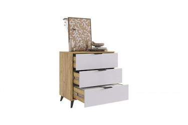 Комод Адам MSA-02 дуб крафт золотой/белое дерево
