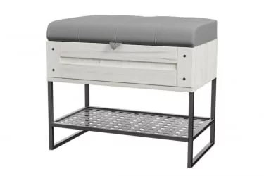 Банкетка 600 Сидней ЛД 672.060.000 Дуб Крафт Белый Серый