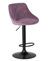 Стул барный DOBRIN LOGAN BLACK (пудрово-сиреневый велюр (MJ9-52)) 2 шт