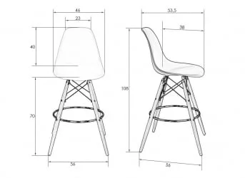 Стул барный DOBRIN DSW BAR Голубой BE-02