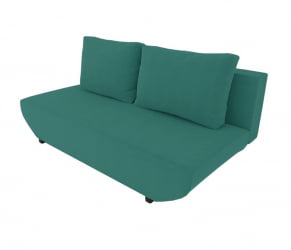 Диван велюр Классик Мини без подлокотников (Berhouse) Цвет фасада: Азур Велюто 44; Тип: Прямой; Материал фасада: Металл/Велюр