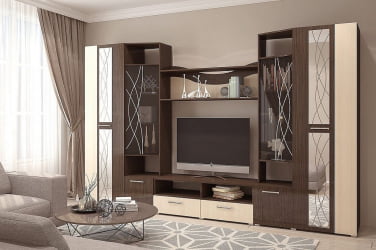 Гостиная Гамма с зеркалами Венге Дуб