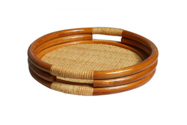 Поднос круглый 21/03 миндаль матовый