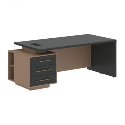 Стол руководителя левый VELION VCT 2090 L Яшма черный Кобра