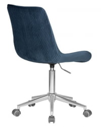 Кресло офисное DOBRIN DORA (синий велюр (1922-20), хромированная сталь) 2 шт
