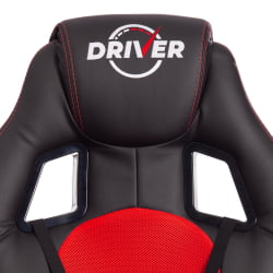 Кресло DRIVER (22) кож/зам/ткань, черный/красный, 36-6/TW-08