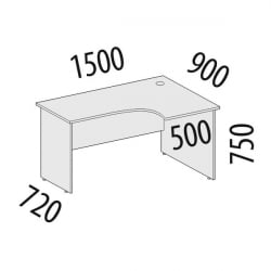 Стол эргономичный правый Альфа 64.21 Дуб Кронберг