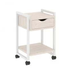 Тумба на колесных опорах с ящиком и полкой LOFT VR.L-T1.K Металл белый Денвер светлый