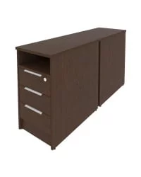 Тумба приставная двойная Metal System Б.ТП-2 Венге/Серый