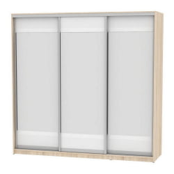 Шкаф-купе B-220х235х60-2(ДСС-Белый-D10D10D10)