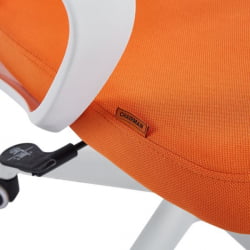 Кресло руководителя CХАИРМАН CХ636 ткань/сетка оранжевый, белый пластик (М) / CHAIRMAN CH636 (M)