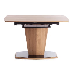 Стол FANCY МДФ HPL/стекло, 120-160х85х75 см, Дуб артисан/Черный