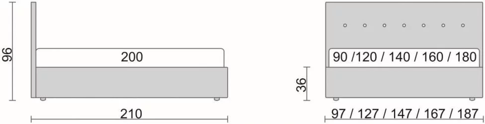 Кровать с мягким изголовьем Черная