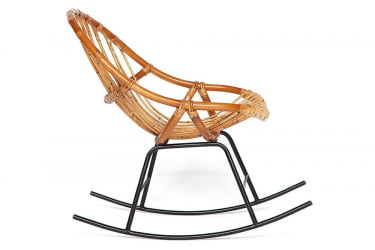 Кресло-качалка Secret De Maison Petunia (mod. 01 5088 RC SP KD/1-1 ) натуральный ротанг/металл, 80х61х80см, светлый мед/черный