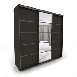 Шкаф-купе венге Акцент-Квадро Д 2400х600 Венге/Бронза