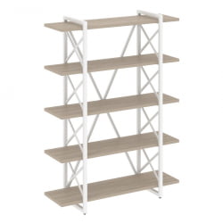 Стеллаж на регулируемых опорах - 5 полок LOFT VR.L-MST.O-5.8V Металл белый Дуб Аттик