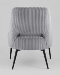 Кресло лаунж Бостон велюр рельефный светло-серый