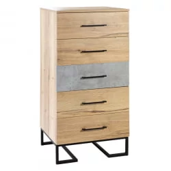 Комод Loft с 5 ящиками Дуб натур-Бетон