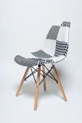 Стул кухонный Eames SC-005 черно-белый пэчворк