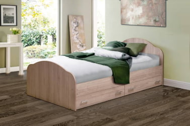 Кровать с ящиками на уголках №1 ЛДСП 1600*1900 Итальянский орех