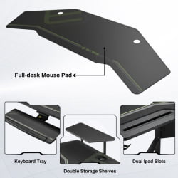 Геймерский стол Eureka AED-70B, с подставкой для клавиатуры