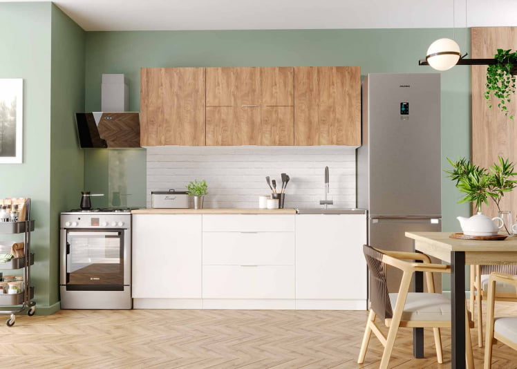 Кух. гарнитур Асти-вайт 1.6, белый/лиственница охотская/ белый глянец/ ПФ дуб бунратти (б/с 500)_0