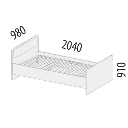 Кровать Эверест 500.10 Дуб Кронберг_1