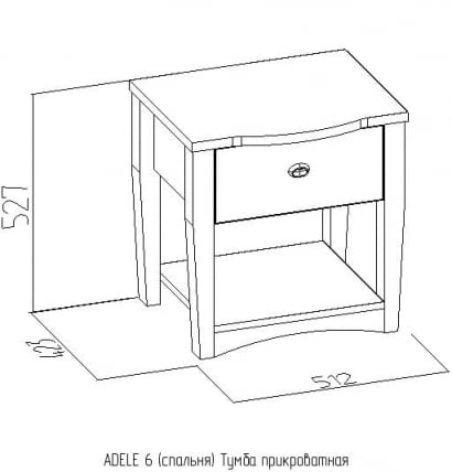 Тумба прикроватная ADELE 6 Дуб Сонома (спальня)_1