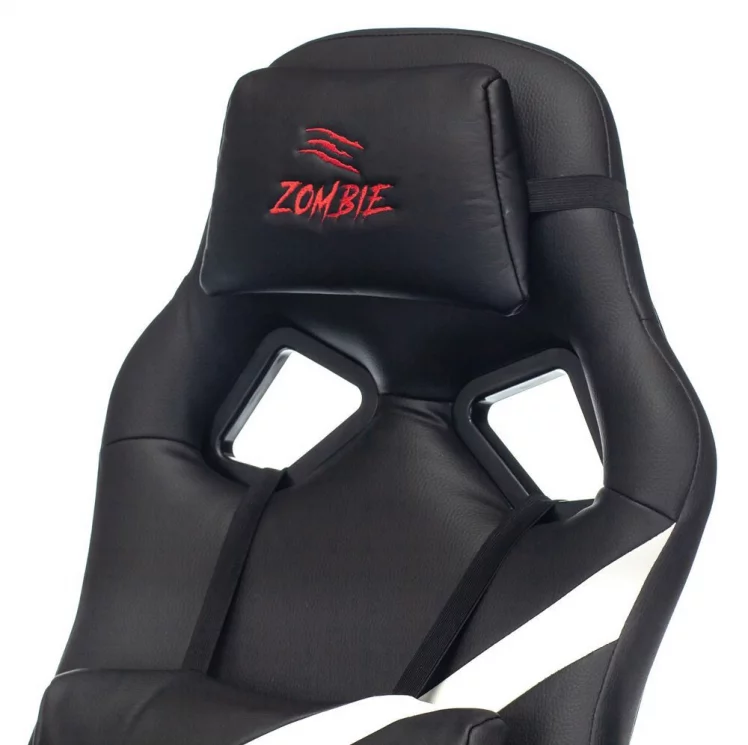 Геймерское кресло Бюрократ ZOMBIE DRIVER Черный-белый_7