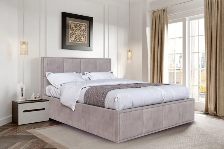 Кровать с подъемным механизмом Октавия 1400 ПМ Джаз бежевый_1