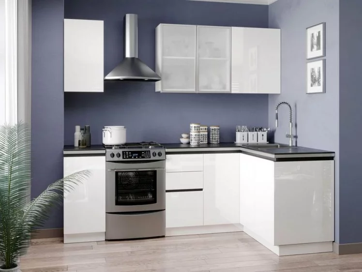 Тумба кухонная угловая 1000 (левая) Шервуд ЛД 281.091.000.145 Белый Белый глянец_3