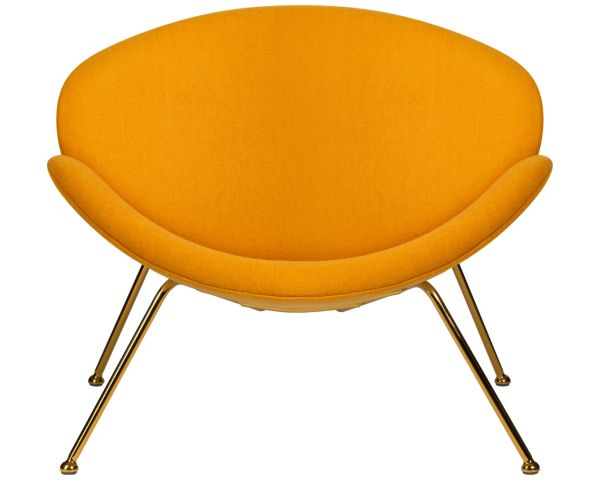 Кресло дизайнерское DOBRIN EMILY (желтая ткань AF13, золотое основание) 2 шт_6