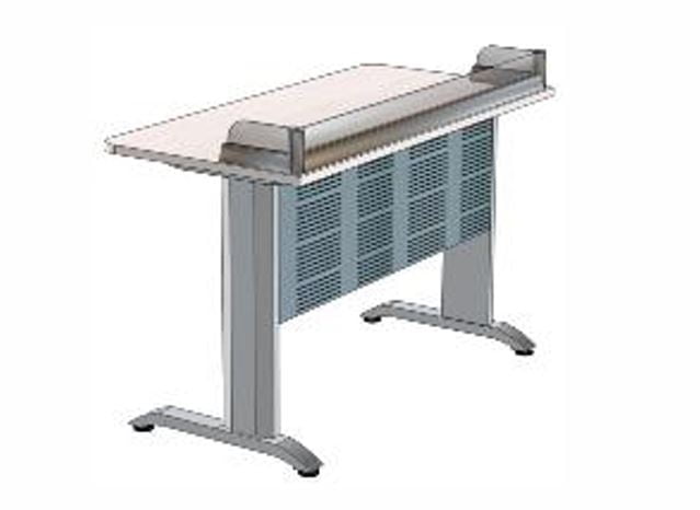 Парта двухместная Де Гласси А  с перфорированным экраном и бортиком ЛДСП Серый/ Металл Серый_0