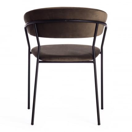 Кресло TURIN (mod. 0129571) / 1 шт. в упаковке металл/вельвет, 56х50х78 см, хаки S108 (85 DARK TAN)/черный_3