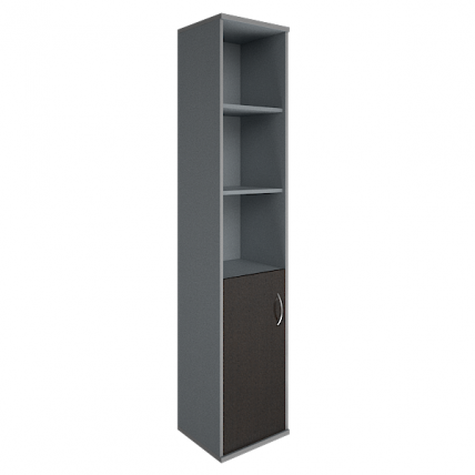 Шкаф высокий узкий левый Riva А.СУ-1.1 Л Венге/Металлик_0