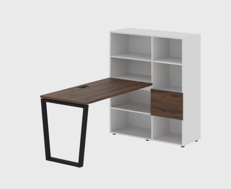 Рабочая станция EDIS EVRST 1113 Дуб Денвер темный Черный Белый_0