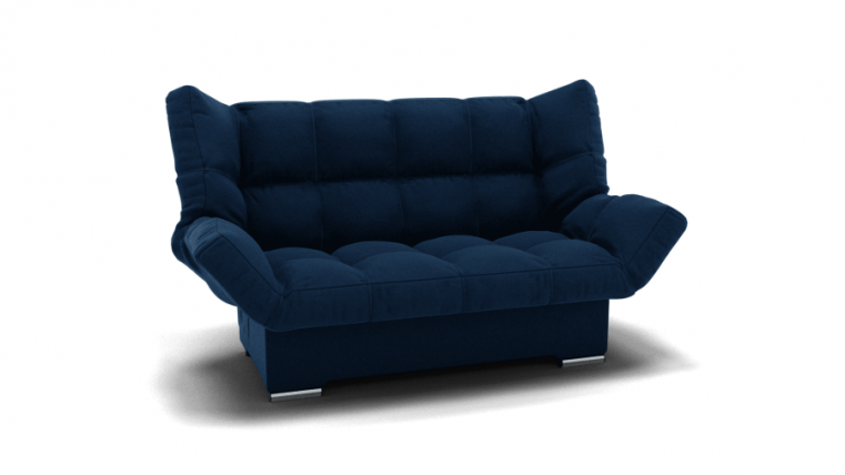 Диван Клик-Кляк (ЗР) Цвет фасада: Синий; Тип: Прямой; Материал фасада: Металл/Велюр_0