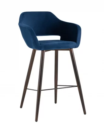 Стул барный Саймон Б велюр Темно-синий_0