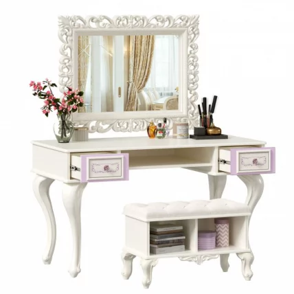 Стол письменный с банкеткой Маркиза 02 Алебастр Шампань_3