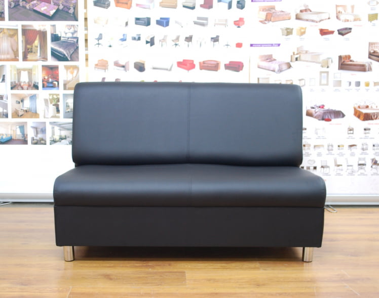 Диван офисный Клерк 9 двойная без подлокотников черный Ecotex 3001_1