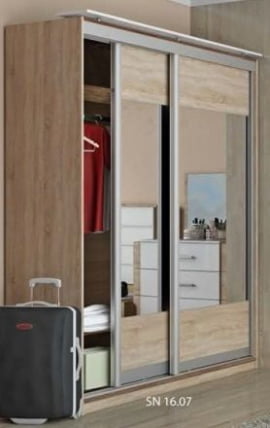 Шкаф-купе Импульс SN 16.07 Дуб сонома/белый глянец_0