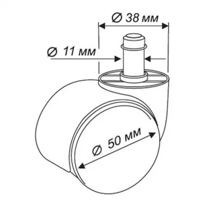 Набор колес для паркета и ламината Бюрократ CastorSet3850/PU черный_1