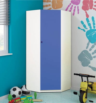 Шкаф угловой Радуга Синий/Белый_0