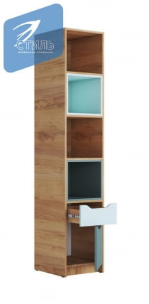 Стеллаж RICH СЖ-001 Мята/Сумеречный голубой/дуб крафт золотой_2