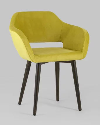 Стул с подлокотниками Саймон велюр Золотистый_1