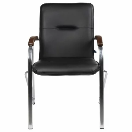 Кресло для приемных Samba хром кожзам Черный_1