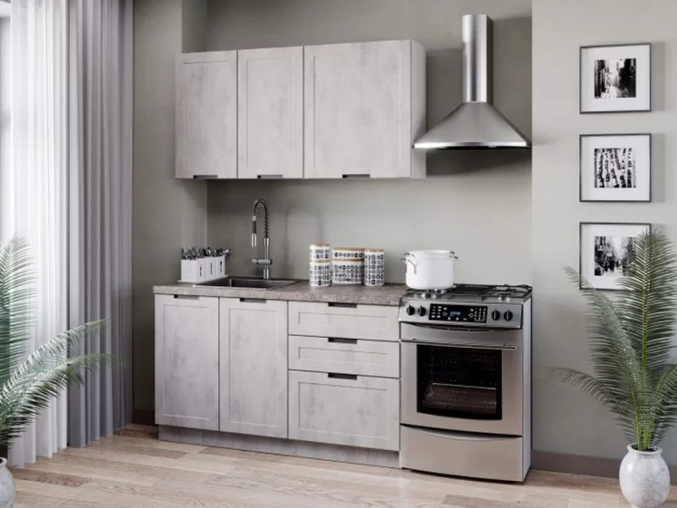 Тумба кухонная 800 с 2 ящиками ЛЮКС (4) Джамис ЛД 296.150.000.010 Белый Белый камень_2